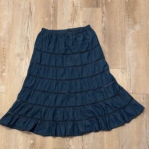 Metro Wear A-Line Denim Skirt - Dark Blue